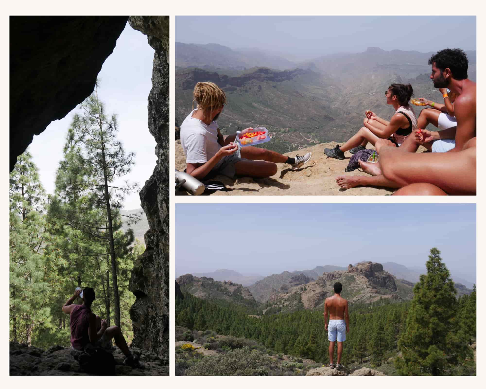 A group of Digital Nomads enjoys the Roque Nublo hike