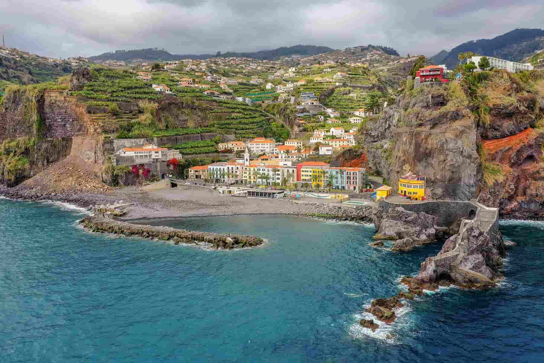 Drone shot of Ponta do Sol in Madeira