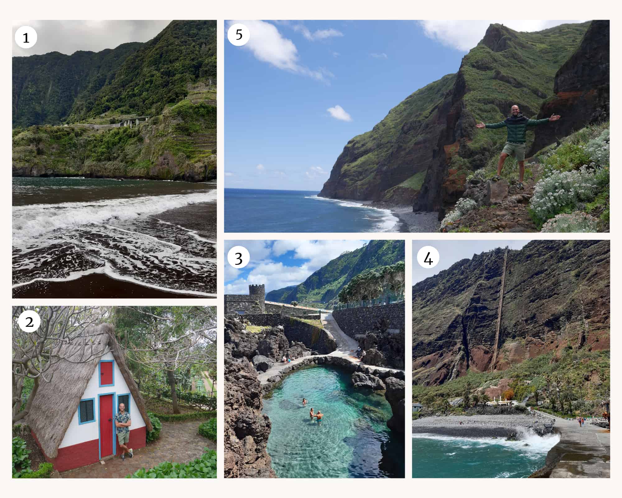 A carousel of images of activities to do in Madeira