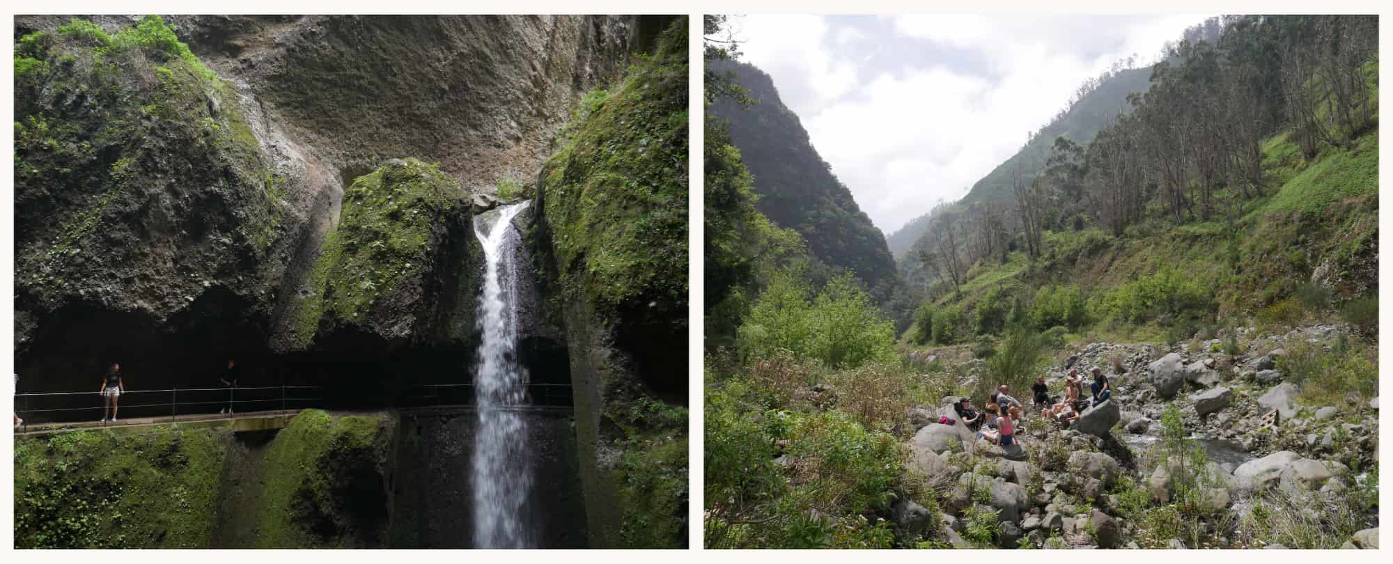 A waterfall on a levada walk in Madeira
